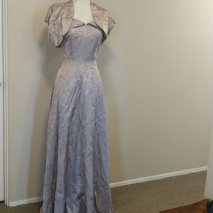 Vintage - 40's floor length pink dress with bolero
